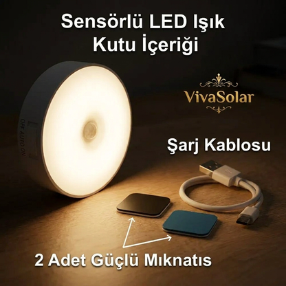 Hareket Sensörlü USB Şarjlı Sarı LED Işık