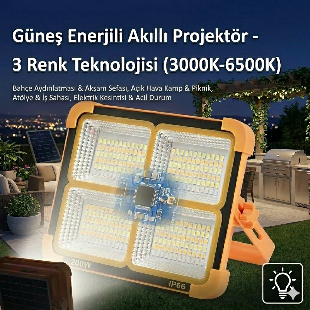 Viva Solar Taşınabilir Solar LED Projektör