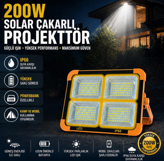Güneş Enerjili LED Projektör